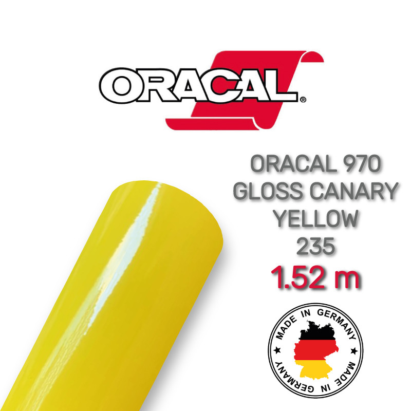 Глянсова плівка жовтого кольору Oracal 970 Canary Yellow Gloss 235, фото 1