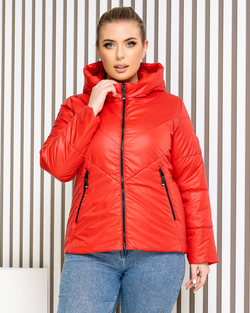 Куртка-вітровка БАТАЛ колір червоний арт. 1008