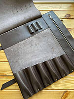 Шкіряна скрутка чохол для кухарських ножів інструментів (на 6 ножів)