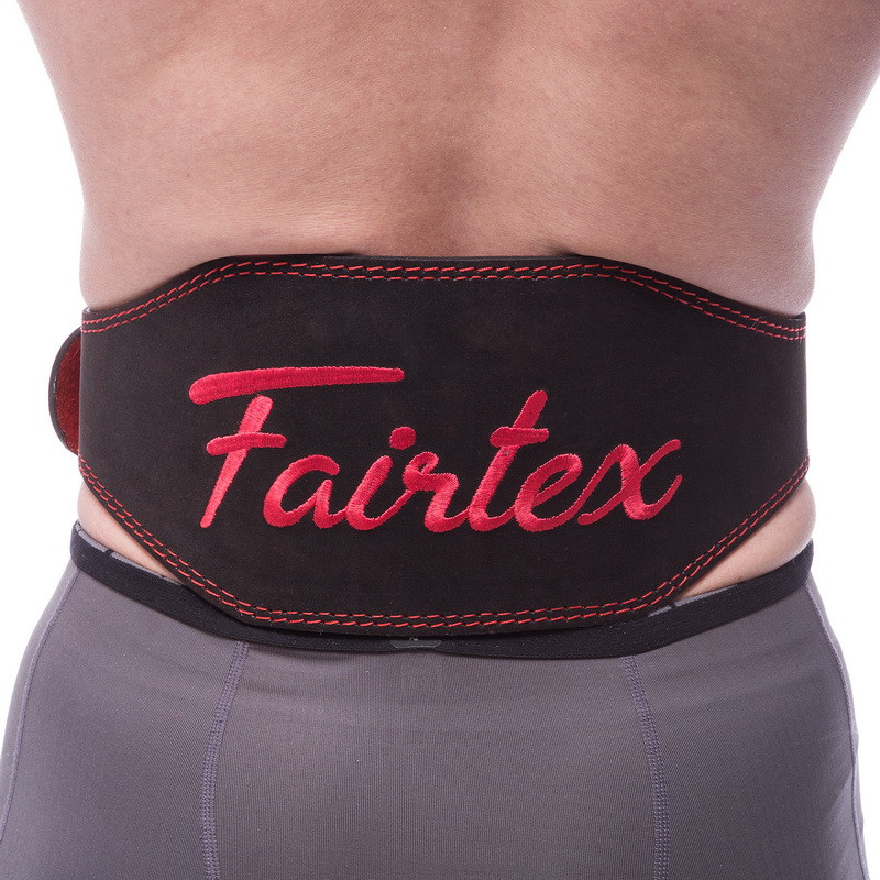 Пояс атлетичний шкіряний Fairtex 161079 розмір M Black-Red, фото 1