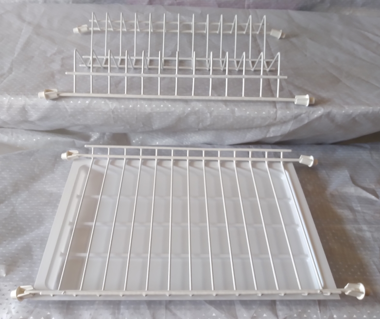 Сушарка для посуду в шафу 40 см, дворівнева біла, фото 1