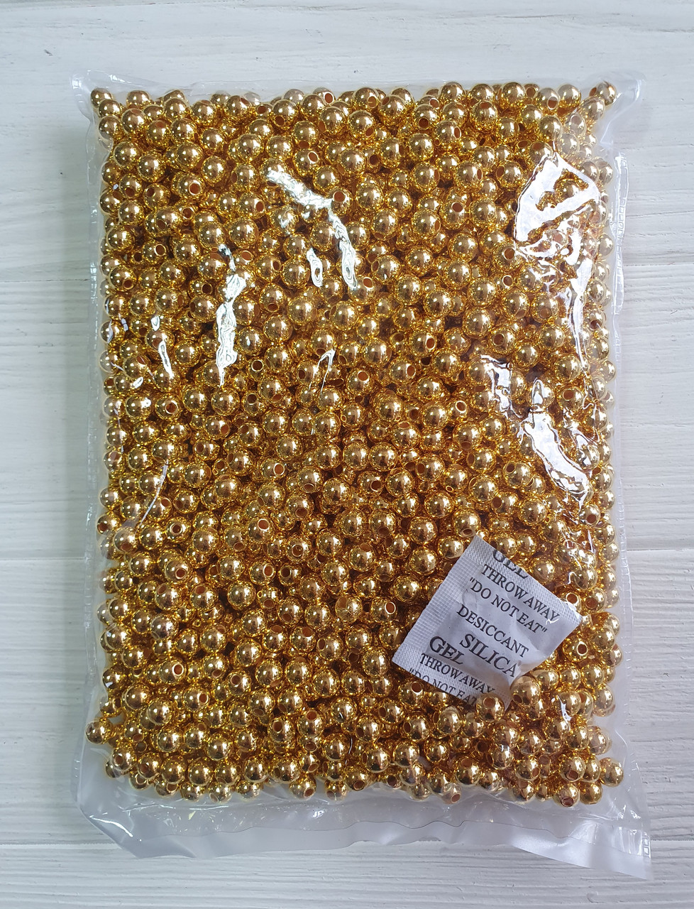 Намистини "Гальваніка 8 мм" , яскраве золото 500 грам