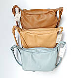 Голубая женская сумка кросс-боди 2 в 1 (Сумка + кошелёк) Багет, фото 3