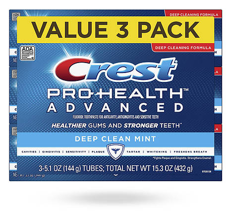Зубна паста Crest Pro-Health Advanced Глибоке очищення з м'ятою 3шт (432г), фото 2