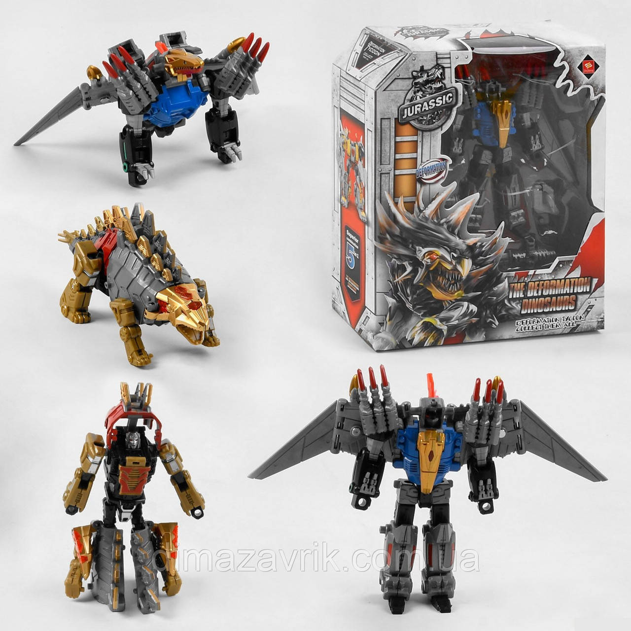 Трансформер JJ 639CD 2 різновиди 17 см, робот динозавр, фото 1