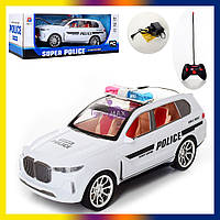 Детская полицейская машина BMW X7 на радиоуправлении, игрушечная гоночная машина полиции на аккумуляторе
