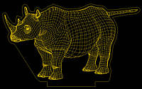 Акриловый светильник-ночник Носорог желтый tty-n000685