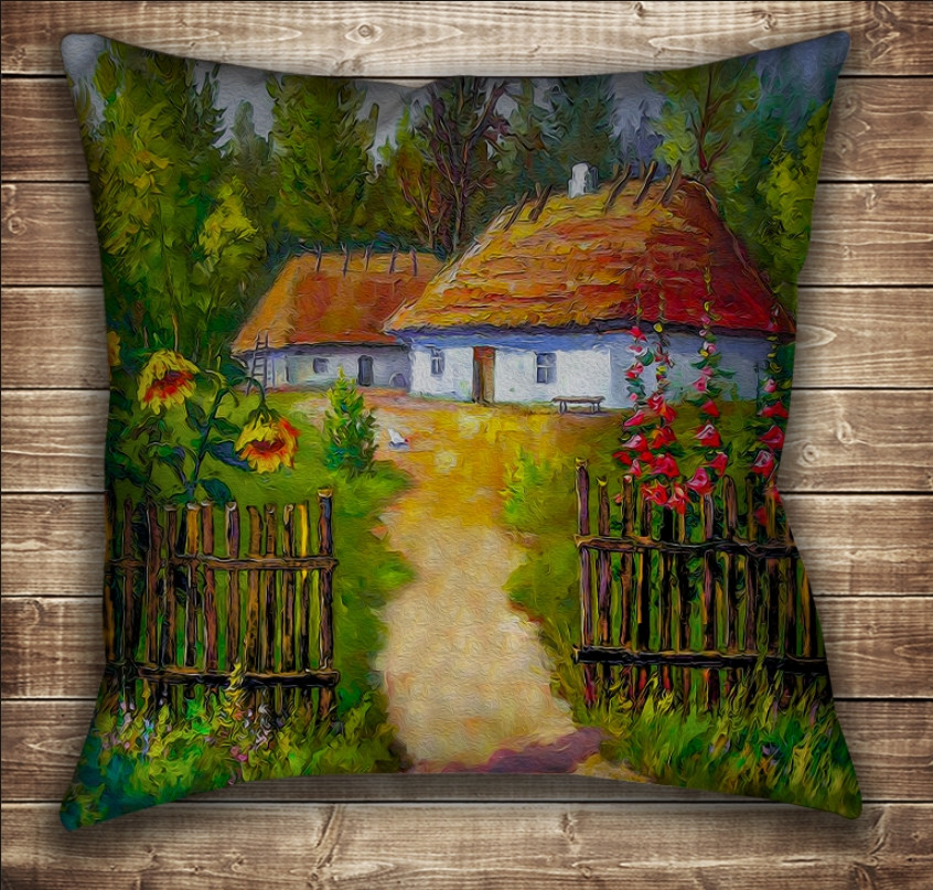 Наволочка (Подушка) 40х40 Україна. хата в селі, фото 1