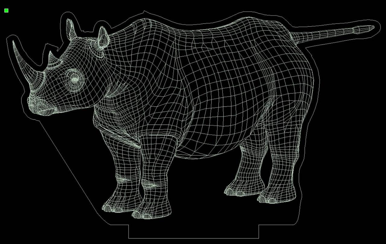 Акриловий світильник-нічник носоріг білий tty-n000686