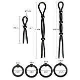 Набір ерекційних кілець і ласо (7 одиниць) - Чорний, фото 2