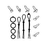 Набір ерекційних кілець і ласо (7 одиниць) - Чорний, фото 4