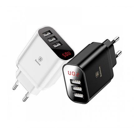 Адаптер заряджання мережевий Baseus CCALL-BH01 (3 USB), фото 1