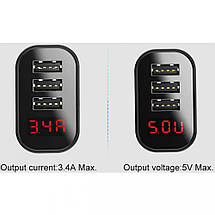 Адаптер заряджання мережевий Baseus CCALL-BH01 (3 USB), фото 5