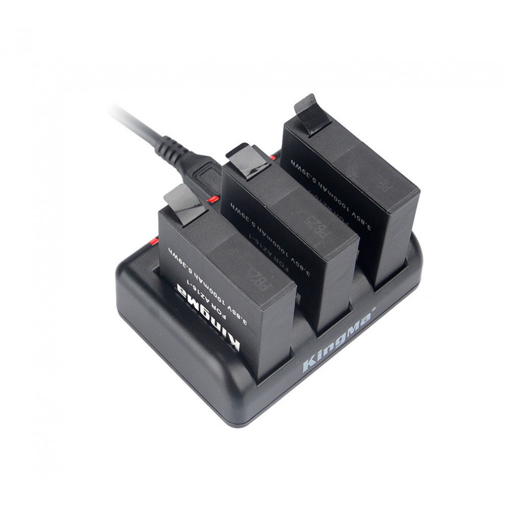 Заряджання з трьома акумуляторами для Xiaomi YI 4K / 4K Plus / Lite