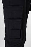 Жіночі брюки карго чорні, спортивні штани жіночі джоггеры з стрейч-котону з накладыми кишенями VS 1157, фото 4