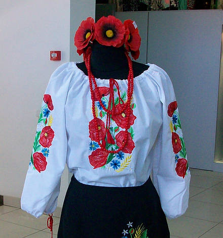 Вишиванка жіноча (домоткане полотно) "Маки", фото 1