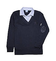 Сорочка для хлопчика імітація пуловер білий комір (від 6 до 14 років) - арт.1462402789