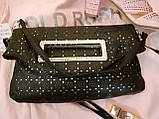 Сумочка сумка клатч еко шкіряна міді чорна зі стразами, фото 8