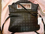 Сумочка сумка клатч еко шкіряна міді чорна зі стразами, фото 9
