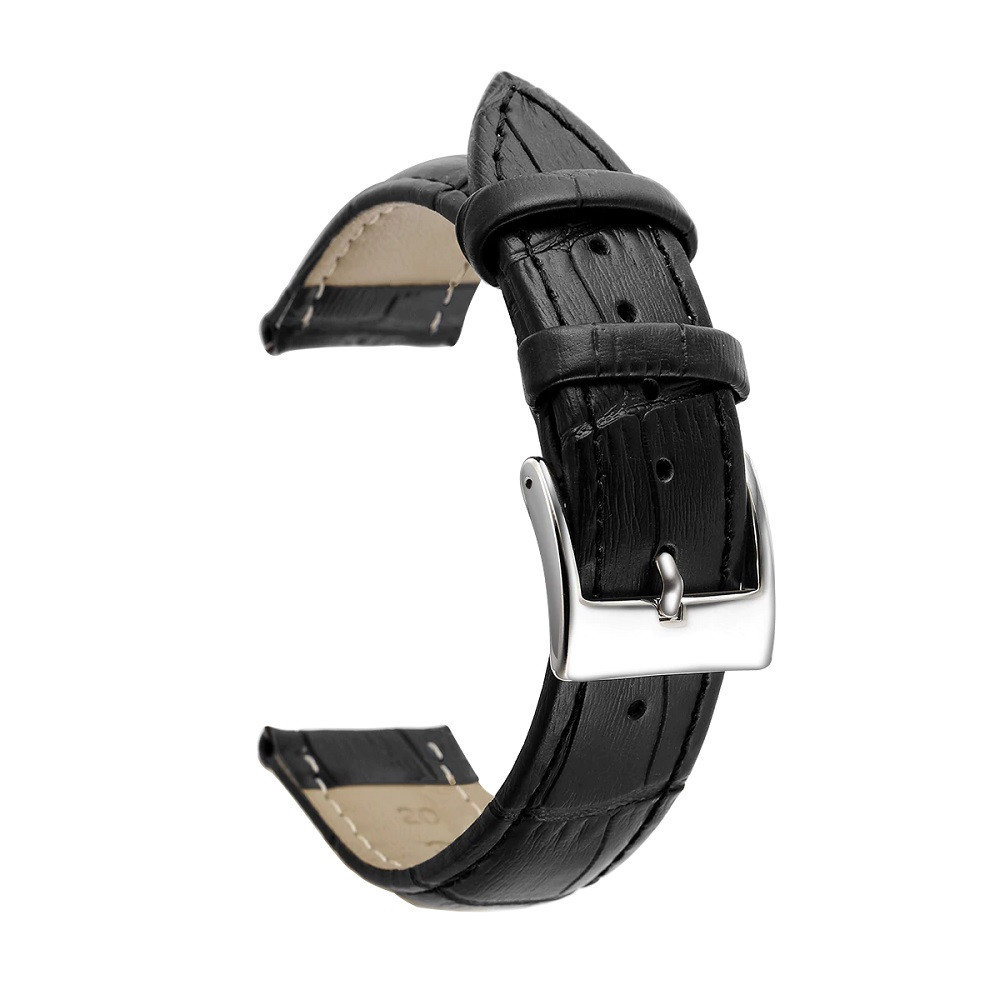 Ремінець для годинника Leather bracelet Universal, 22 мм Black