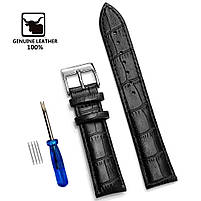 Ремінець для годинника Leather bracelet Universal, 22 мм Black, фото 2
