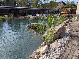 Постройка пруда 100м2 на территории отеля 6