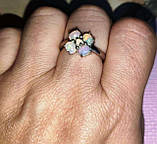 Срібне кільце з натуральним опалом "Квітка", розмір 17.9, фото 8