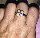 Срібне кільце з натуральним опалом "Квітка", розмір 17.9, фото 7