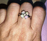 Срібне кільце з натуральним опалом "Квітка", розмір 17.9, фото 9