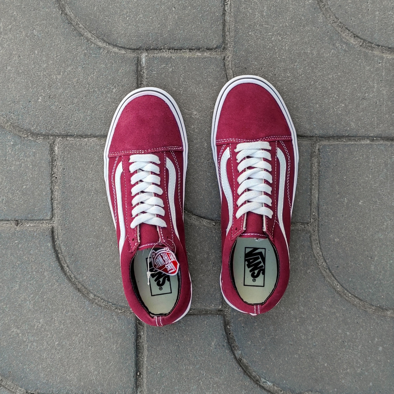 Кеды Vans Old Skool BORDO / WHITE мужские 44 р 2024 кроссовки бордо с белой полосой - фото 3 - id-p1462468744