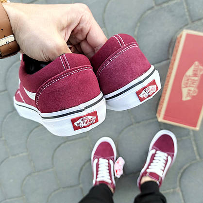 Кеди Vans Old Skool BORDO / WHITE чоловічий 44 р 2024 кросівки бордо з білою смугою, фото 2