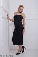 Соблазнительное приталенное платье с чокером и открытой спиной XL, Черный