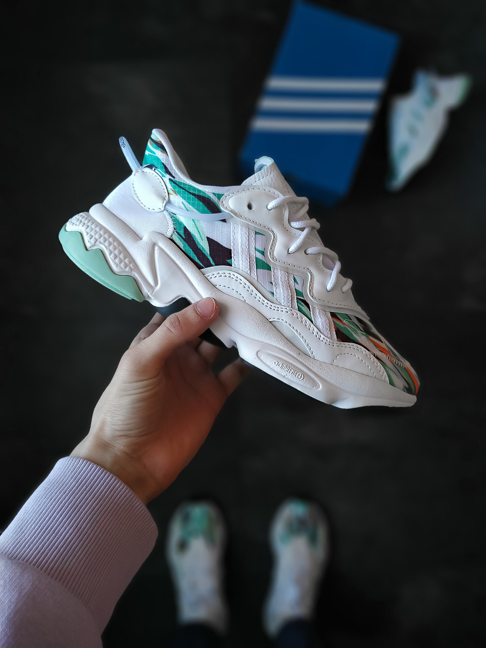 Мужские кроссовки Adidas Ozweego бирюзовые