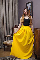Легкая и удобная юбка в складку с карманами M, Желтый