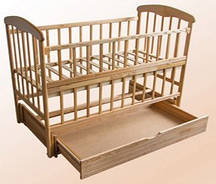 Дитяче ліжечко Наталка з маятником і ящиком і відкидною спинкою