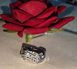 Срібний персень із жовтими сапфірами, розмір 18, фото 5