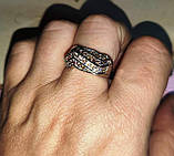 Срібний персень із жовтими сапфірами, розмір 18, фото 9