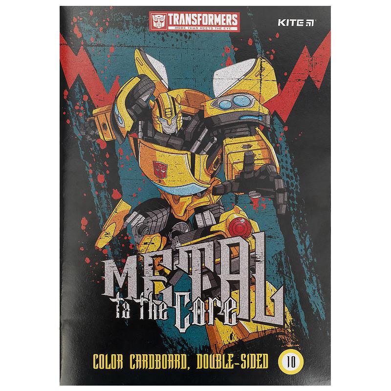 Картон кольоровий А4 10арк KITE мод 255 Transformers двосторонній TF21-255