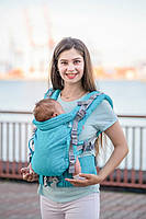 Эрго рюкзак регулируемый с рождения 0 - 48 месяцев "Adapt" Малышастик Бирюзовый Feathers