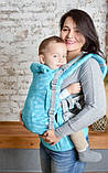 Ерго рюкзак регульований від народження 0 - 18 місяців "Adapt" Coolbabka Бірюзовий Feathers, фото 9