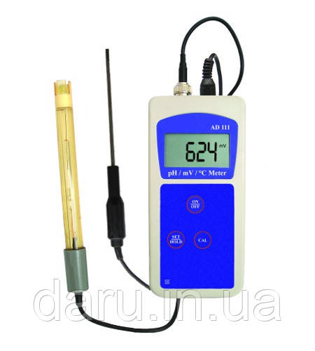 PH/УЖ-метр ADWA AD111, РН від -2,00 до 16,00; ± 0.02 pH, АТС, автоматичне калібрування. Угорщина, фото 1