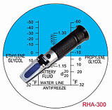 Кишеньковий рефрактометр RHA 300 ATC. Антифриз, з 3-ма шкалами (Eyhylene,Propelene glycol, Battarey fluide), фото 2
