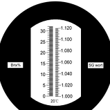 Портативний рефрактометр RSG - 100 ATC Brix (Сахароза від 0 до 32 %) SG (1.000-1.120) ATC, фото 3