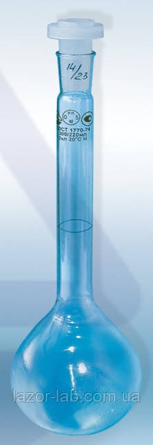 Колба мірна 2-го класу точності ГОСТ 1770-74 V-250 мл з одного відміткою і пластмасовою пробкою