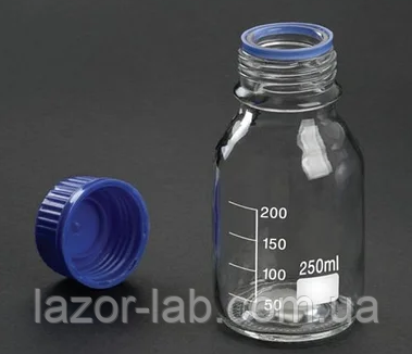 Банку з реактивів для гвинтовою кришкою 100 мл (світле скло)