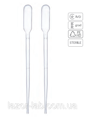 Піпетки для перенесення рідини (Пастера) 3 мл