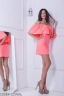 Симпатичне плаття-міні вільного крою з відкритими плечима і баскою