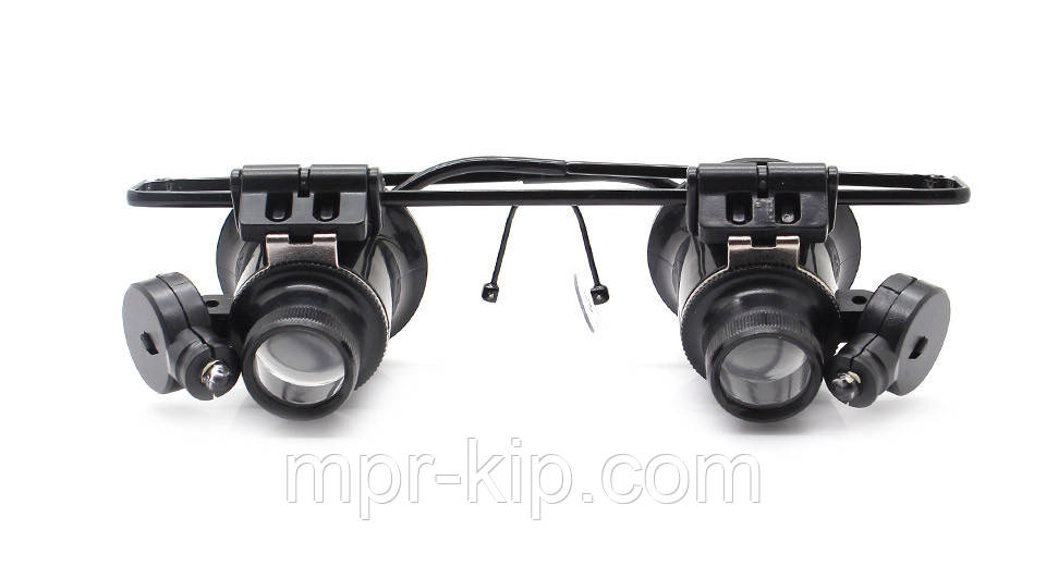 Лупа-окуляри бінокулярні Magnifier 9892A-II з підсвічуванням, збільшення 20х, робоча відстань 1-2см, фото 1