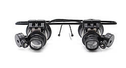 Лупа-окуляри бінокулярні Magnifier 9892A-II з підсвічуванням, збільшення 20х, робоча відстань 1-2см