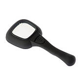 Лупа ручна квадратна TH-600558 зі світлодіодним та ультрафіолетовим підсвічуванням, діаметр 60мм, збільшення 3Х, фото 2